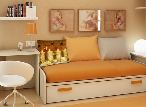 Poszewka LED na poduszkę 40x40 świecąca na baterie wzór świeczki na Arena.pl