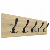 WIESZAK ŚCIENNY NA UBRANIA LOFTOWY 5 MOCNYCH HAKÓW 65x20CM DĄB ARTISAN