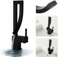 Bateria łazienkowa wylewka kran nablatowy stojący CZARNY obrotowy kuchenny