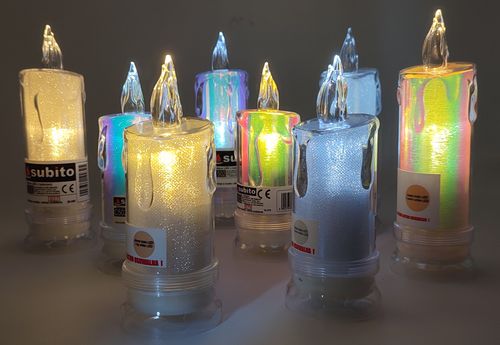 Świeca brokatowa LED SUBITO C502 H180 OPAL biała ciepła (981) 1 sztuka na Arena.pl