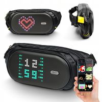 Saszetka Nerka z Ekranem LED Pixel Art Torba na Ramię Pojemna Wodoodporna