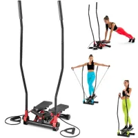 Stepper treningowy skrętny z ramionami nordic walking z linkami i regulacją