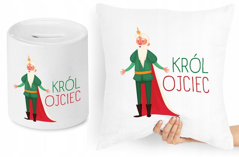 Dla Taty Zestaw Poduszka + Skarbonka Prezent Z Nadrukiem Ze Zdjęciem zdjęcie 1