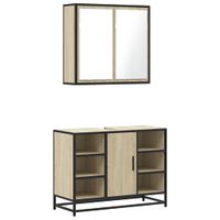 2-częściowy zestaw mebli łazienkowych, kolor dąb sonoma