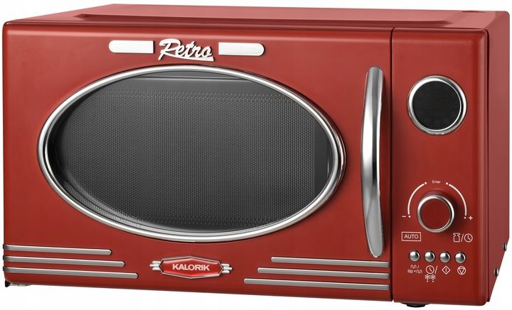 KUCHENKA MIKROFALOWA GRILL MIKROFALÓWKA RETRO 1000W 23L CZERWONA MIKROFALA zdjęcie 8