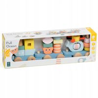 KLOCKI UKŁADANKA DREWNIANA SORTER ZESTAW KOLEJKA CIĄGNIĘCIA CLASSIC WORLD