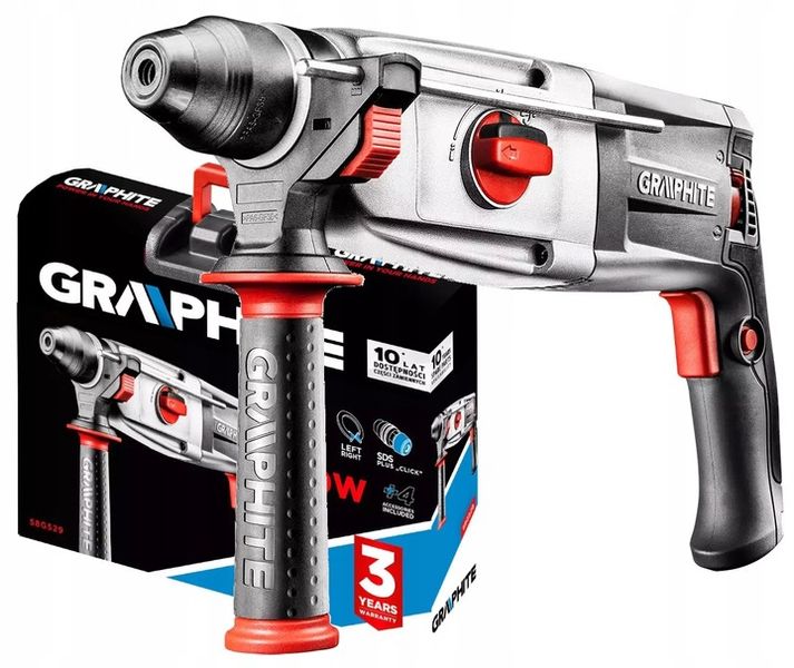 MŁOTOWIERTARKA MŁOT WIERTARKA SDS-Plus 800W AKCESORIA 3,2J GRAPHITE 58G529 zdjęcie 1