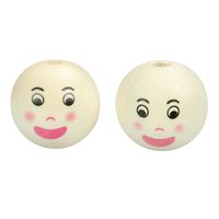 Drewniane koraliki buzia buźka uśmiech 22mm 5szt.