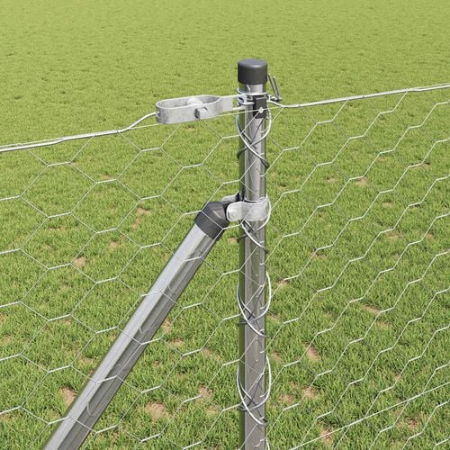 Ogrodzenie z słupkami Srebrny 1.4 x 100 m Stal pokryta PCV na Arena.pl