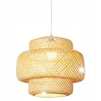 LAMPA WISZĄCA BAMBUSOWA E27 BOHO PLECIONA