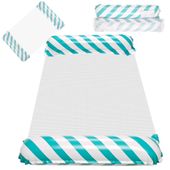 Materac Dmuchany do Pływania z Siatką Hamak Wodny Leżak Plażowy Niebieski