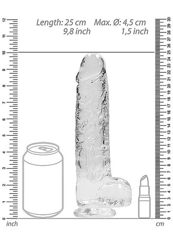 9"" / 23 Cm Realistic Dildo With Balls - Transparent na Arena.pl