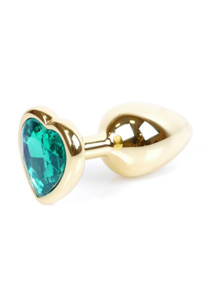 Plug-Jewellery Gold Heart PLUG- Green zdjęcie 6