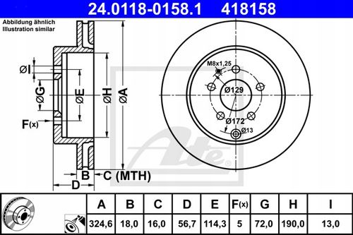 TARCZA HAM TYL 325X18 V ATE na Arena.pl