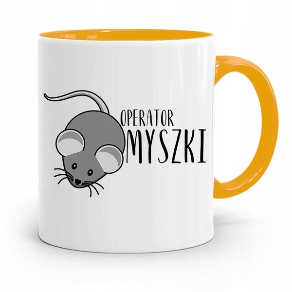 Kubek Żółty Informatyka Programisty Operator Z Nadrukiem Ze Zdjęciem zdjęcie 1