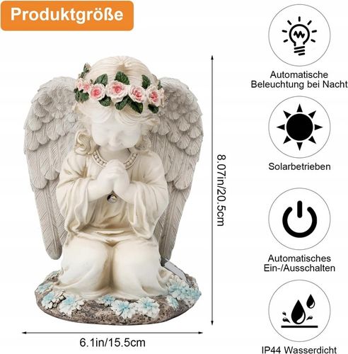 ANIOŁ ANIOŁEK SOLARNY NA GRÓB DO OGRODU TARASU OZDOBA HIT ŚWIĘTO ZMARŁYCH na Arena.pl