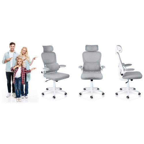 Fotel biurowy z mikrosiatki Sofotel Formax szary na Arena.pl