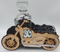 karafka + 6 kieliszków motor  30 urodziny
