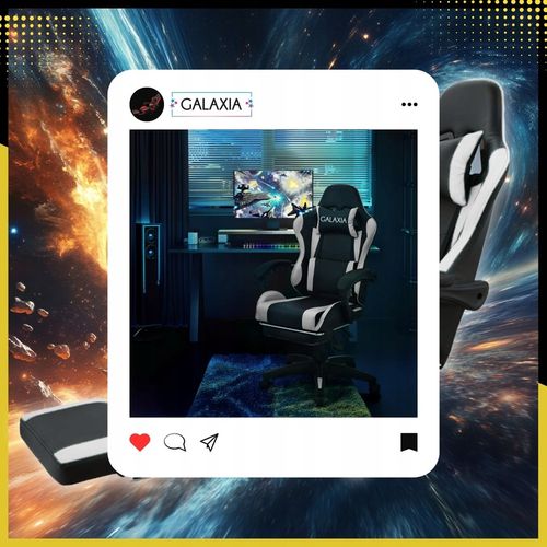 FOTEL GAMINGOWY BIUROWY Obrotowy Kubełkowy Krzesło Gamingowe Z Podnóżkiem na Arena.pl