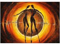 OBRAZ DRUK DANCING LOVE ABSTRAKCJA KOCHANKOWIE 3 KOLORY