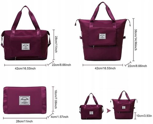 TORBA DUŻA PODRÓŻNA SPORTOWA SKŁADANA WODOODPORNA na Arena.pl