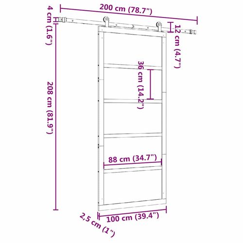 Drzwi przesuwne Brązowy 100 x 208 cm Lite drewno sosnowe na Arena.pl