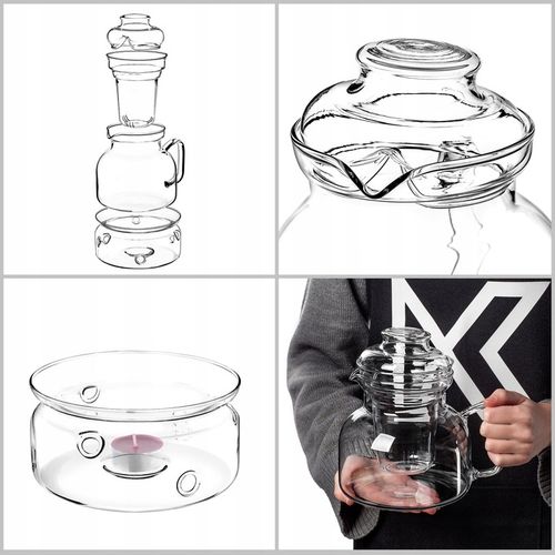 DZBANEK ŻAROODPORNY SZKLANY Z PODRZEWACZEM ZAPARZACZEM DO HERBATY 1,5L na Arena.pl