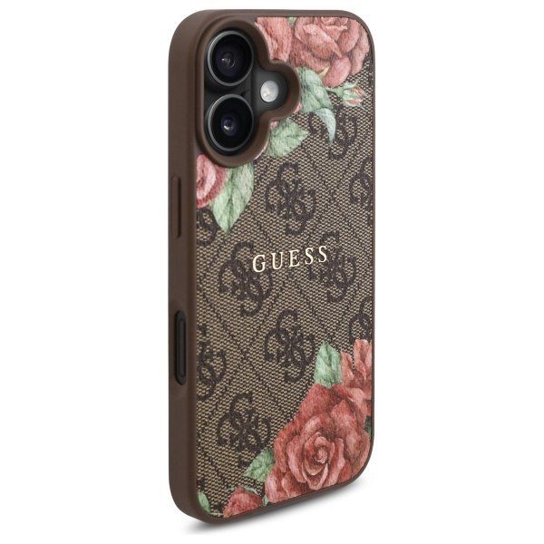 Guess GUHMP16SP4ROPEMCW iPhone 16 6.1" brązowy/brown hardcase 4G Flowers zdjęcie 4