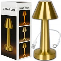 LAMPKA DOTYKOWA LED GLAMOUR NOCNA LAMPA NOWOCZESNA ZŁOTA STOŁOWA NA