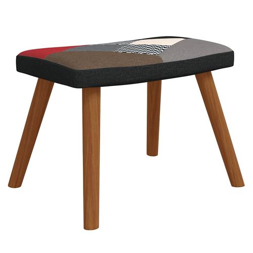 Fotel z podnóżkiem, patchworkowy, obity tkaniną na Arena.pl