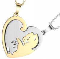Naszyjnik BEST FRIENDS Przyjaźni Zestaw Złoty Srebrny Koty 2szt Yin Yang