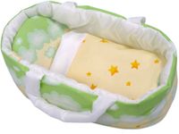 Nosidełko BOBO dla lalki do 35 cm zielone chmurki