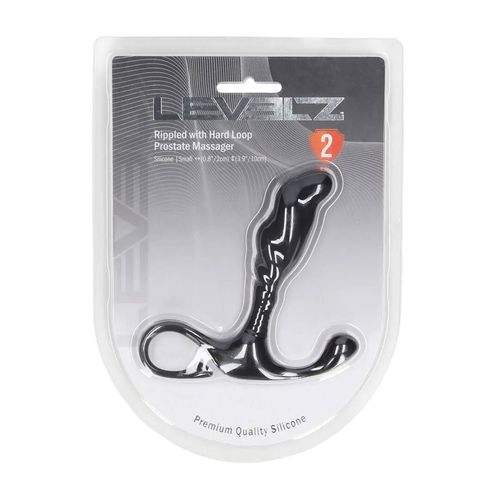 Rippled With Hard Loop Silicone Prostate Massager - S - Black na Arena.pl