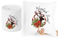 Na Święta Zestaw Poduszka + Skarbonka Prezent Z Nadrukiem Ze Zdjęciem