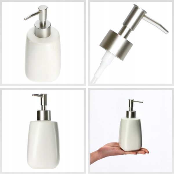 Dozownik Na Mydło Płyn Pojemnik Biały 2 x 400ml zdjęcie 4