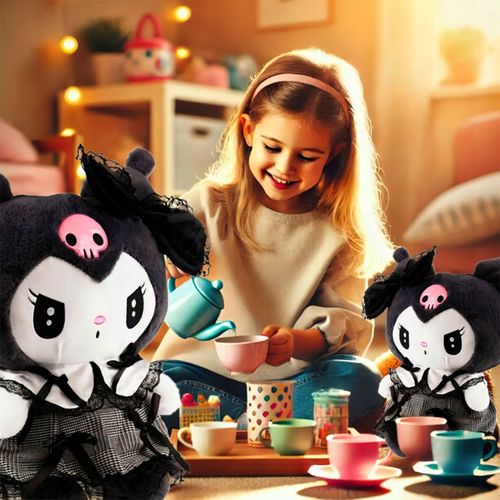 HELLO KITTY KUROMI MASKOTKA PLUSZAK ZABAWKA CZARNA SUKIENKA KOTEK 35CM na Arena.pl