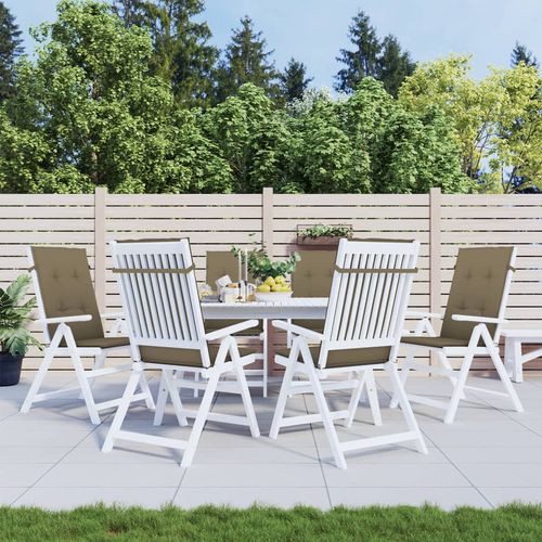 Poduszki na krzesła z wysokim oparciem, 6 szt., melanż taupe na Arena.pl