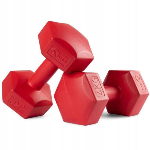 HANTLE BITUMICZNE 2x4KG HANTELKI HEXAGONALNE CIĘŻARKI DO ĆWICZEŃ FITNESS na Arena.pl