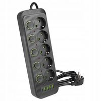 PRZEDŁUŻACZ LISTWA 2M 5 GNIAZD UZIEMIENIE 5X USB C WŁĄCZNIK