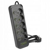 PRZEDŁUŻACZ LISTWA 2M 5 GNIAZD UZIEMIENIE 5X USB C WŁĄCZNIK