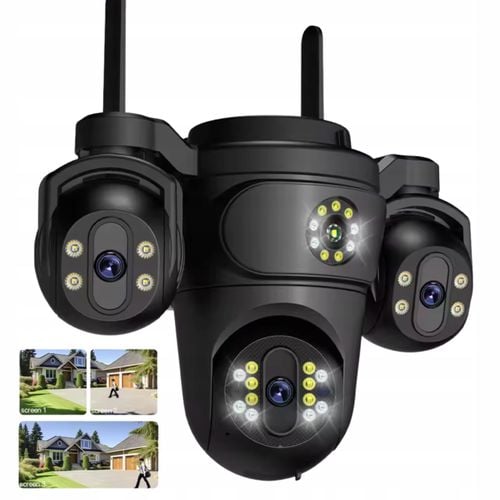 Kamera zewnętrzna WiFi 15MP 4 obiektywy 4 zoom Auto Track PTZ IP66 MIKROFON na Arena.pl