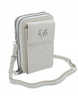 Victoria J. - torebka rowerówka portfel etui na telefon jasny beżowy VJ2008