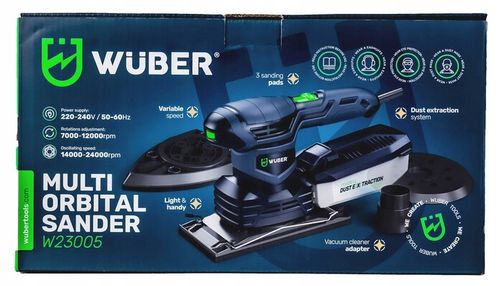 SZLIFIERKA MIMOŚRODOWA OSCYLACYJNA ELEKTRYCZNA WUBER Z REGULACJĄ 3w1 1300W na Arena.pl