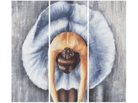 90CM 80 OBRAZ 3 ELEM BŁĘKITNA BALETNICA ŚCIENNY