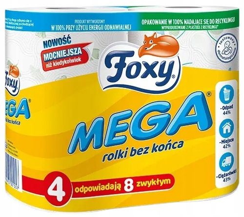 Papier Toaletowy FOXY MEGA dekorowany bezzapachowy 3 Warstwy Celuloza A'4 na Arena.pl