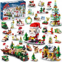 KALENDARZ ADWENTOWY DLA DZIECI KLOCKI POCIĄG MIKOLAJ CHOINKA 1122szt 28w1