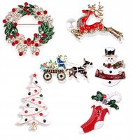 6 SZTUK NOWO ZAPROJEKTOWANYCH ŚWIĄTECZNYCH BROSZEK Z SERII CRYSTAL