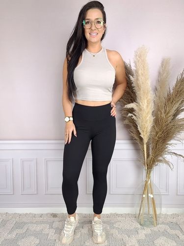 LEGGINSY BAMBUSOWE PRĄŻKOWANE DŁUGIE WYSOKI STAN getry CZARNE KRYJĄCE - M/L na Arena.pl