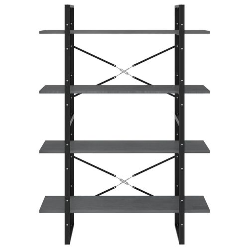 Regał na książki, 4 półki, szary, 100x30x140 cm, drewno sosnowe na Arena.pl