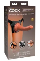 king cock elite comfy body dock zestaw uprząż + model silikonowy 18 cm